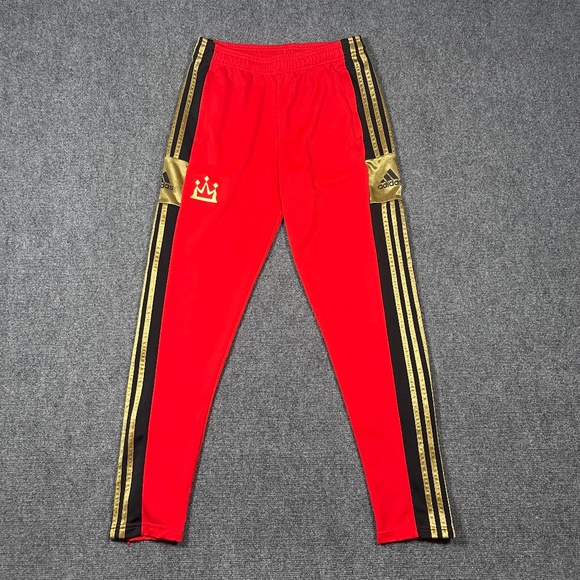 Adidas Salah Squadra Training Pants Youth XL 15-16 Y Pants Red Ankle Zip 0510 - Picture 1 of 13